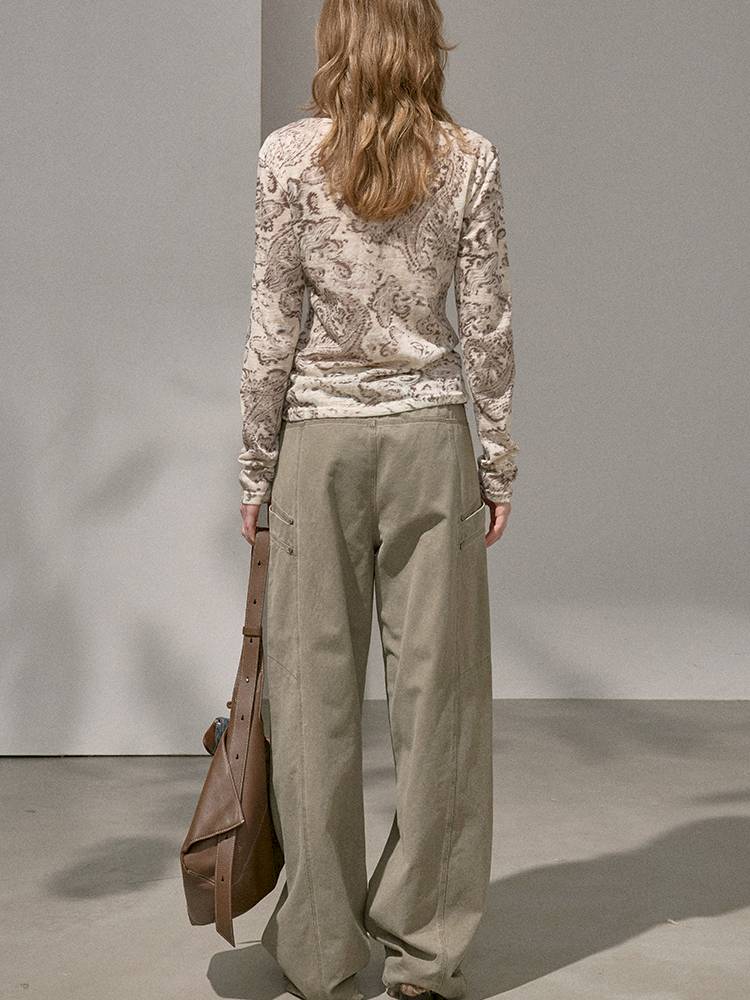 Split Side Pocket Riveted Washed Trousers【s0000014406】