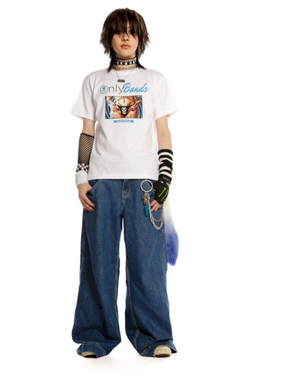 Y2K Street Unisex Peplum Shoulder T-Shirt【s0000013604】