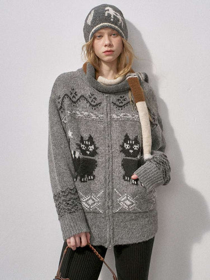 Concubine Cat Hoop Yarn Knit Jacket【s0000015227】