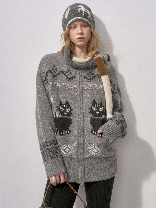 Concubine Cat Hoop Yarn Knit Jacket【s0000015227】