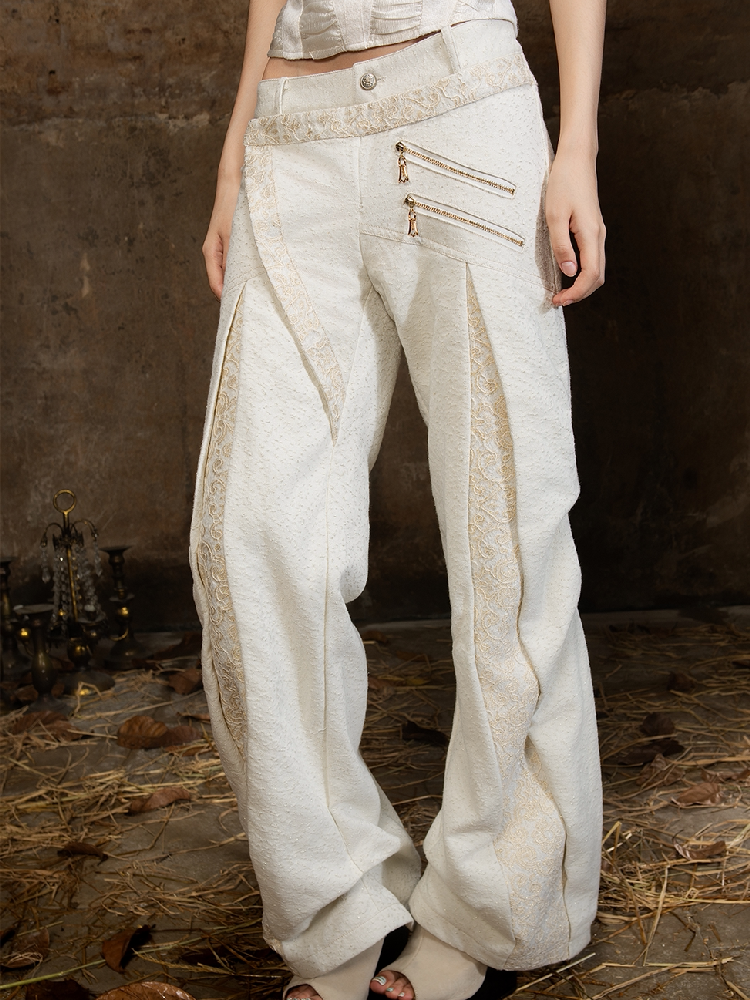 Heavy Duty Lace Patchwork Pants【s0000018380】
