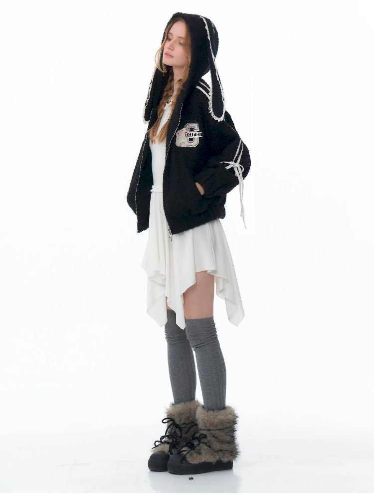 Hooded Rabbit Ears Short Jacket【s0000011500】