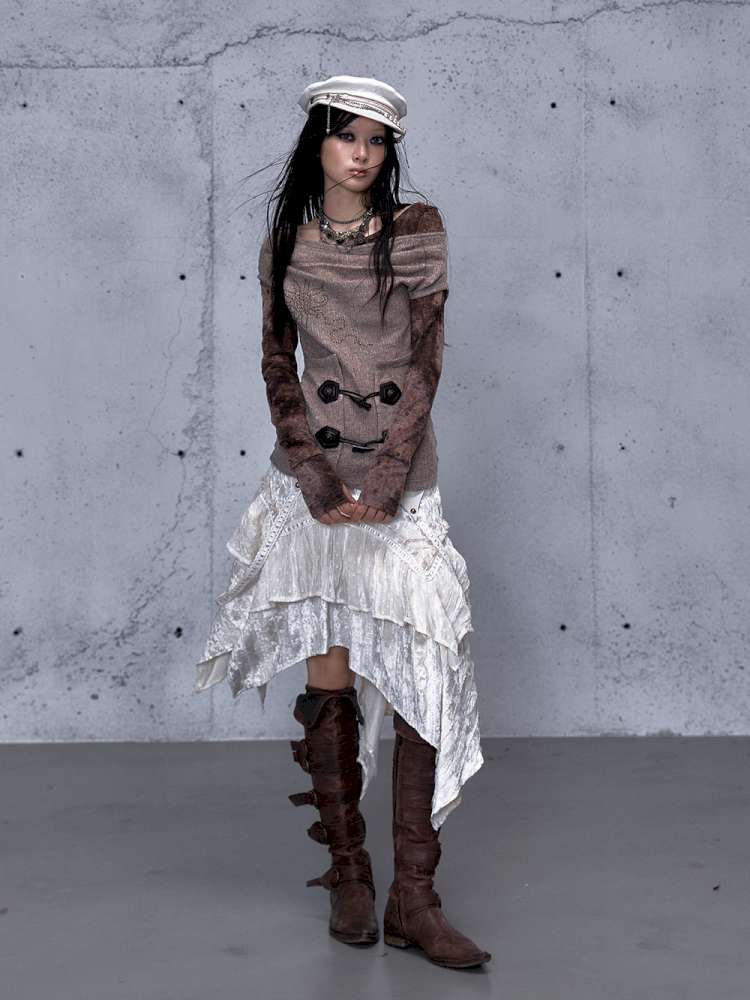 Wasteland Vintage Patchwork Knit Top【s0000014933】