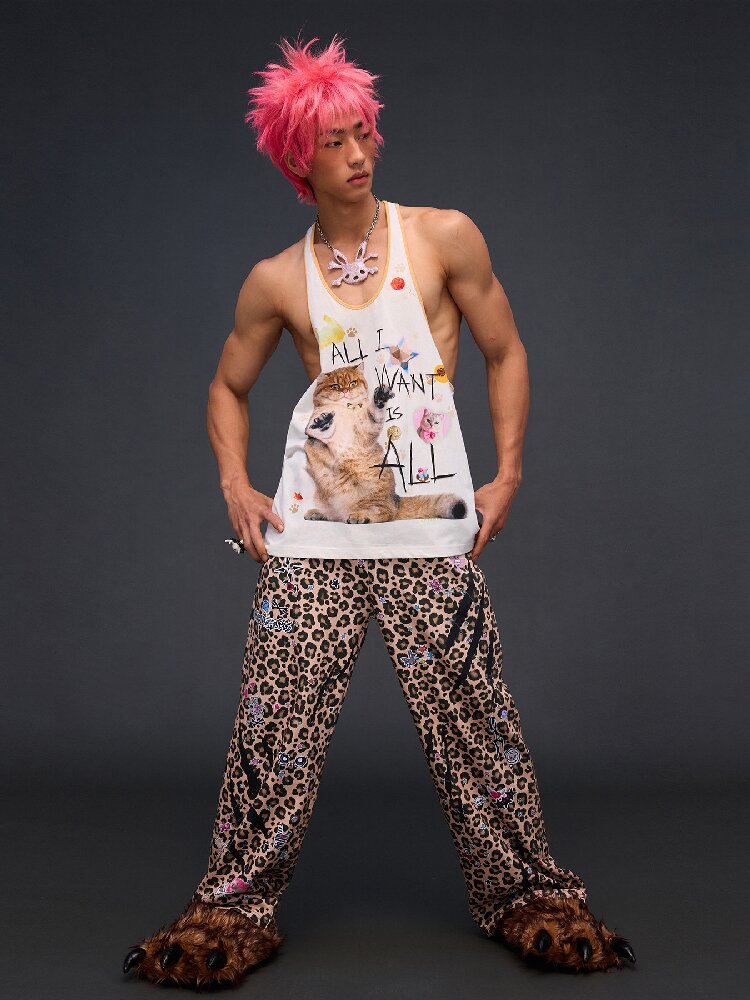 Cat Print Vest I Want Everything【s0000017296】