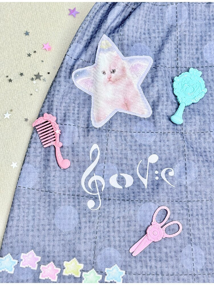 Faux Linen Polka Dot A-Line Skirt【s0000017131】
