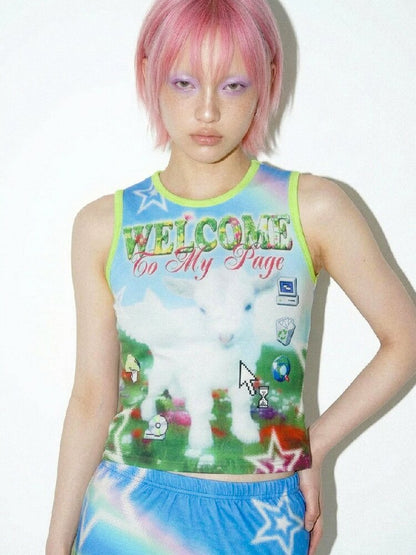 American Print Stretch Slim Vest【s0000016698】