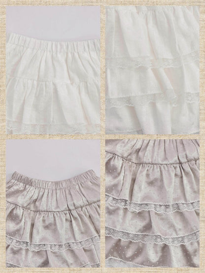 Vintage Lace Satin Cake Skirt【s0000017485】