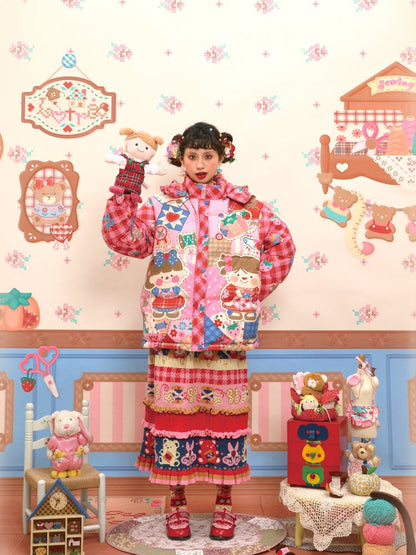 Red Pink White Duck Down Jacket【s0000015567】