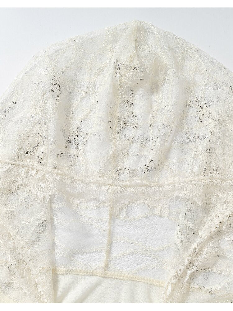 Lace Kink Stretch One Shoulder Top【s0000015933】