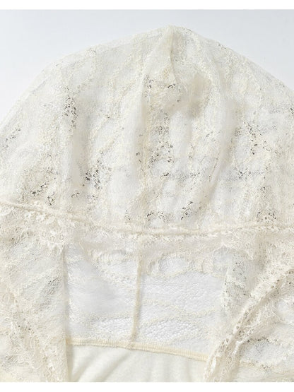 Lace Kink Stretch One Shoulder Top【s0000015933】