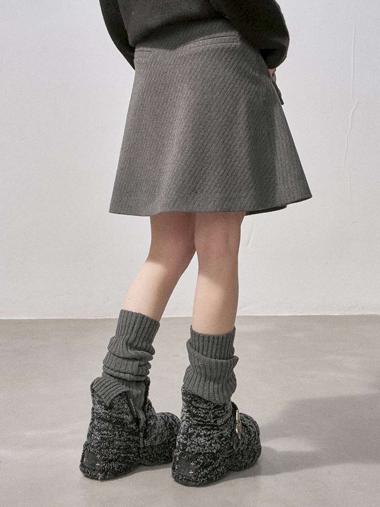 Woolen Plaid A-Line Short Skirt【s0000015220】