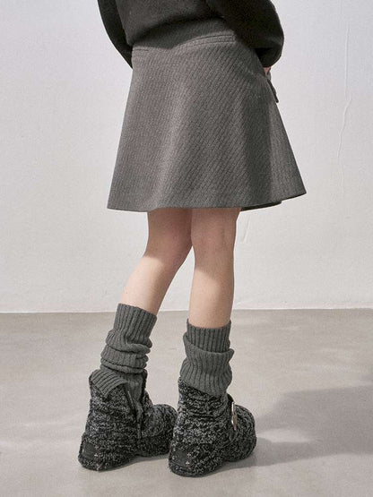 Woolen Plaid A-Line Short Skirt【s0000015220】