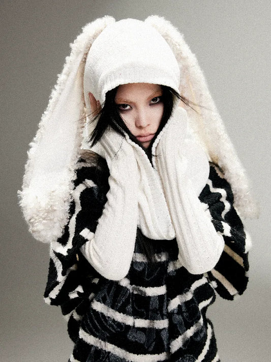 Knit Warm Rabbit Ears Hat【s0000011256】