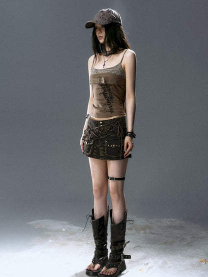 Camouflage Low-Waist Short Skirt 【s0000012803】