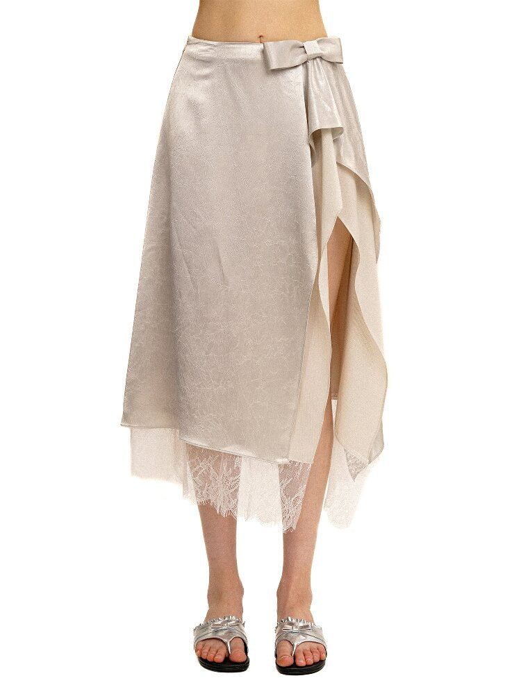 Multi Layered Slit Satin Skirt【s0000017418】