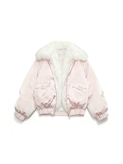 Glossy Satin Fleece Down Jacket【s0000015047】