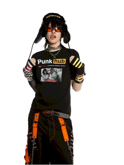 Street tide cool unisex hundred shoulder T-shirt【s0000013605】