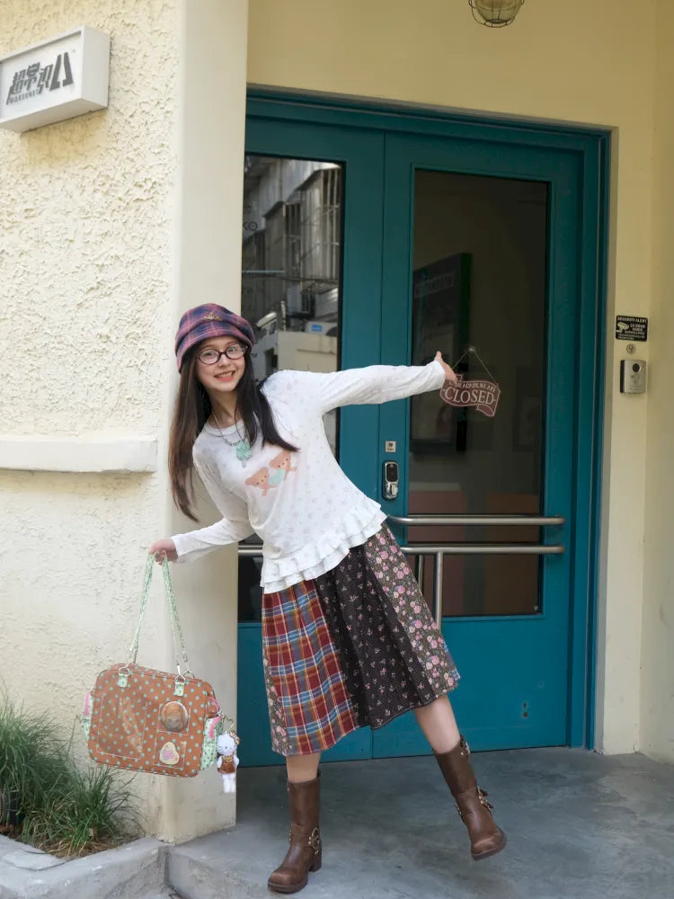 Bear Heart Lace Long-Sleeve T-Shirt【s0000014170】