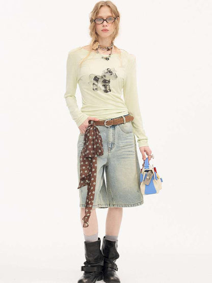 Cat Beard Denim Split Pants【s0000015419】