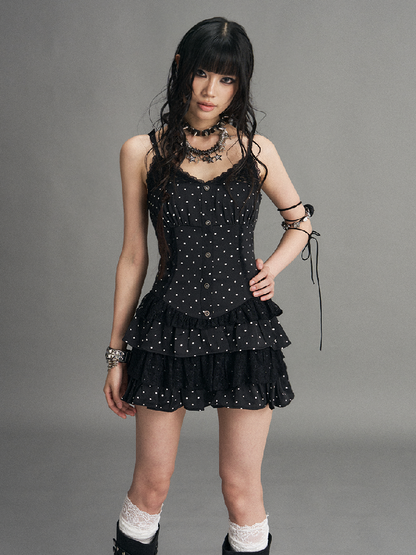 Vintage Lace Polka Dot Cake Dress【s0000017530】