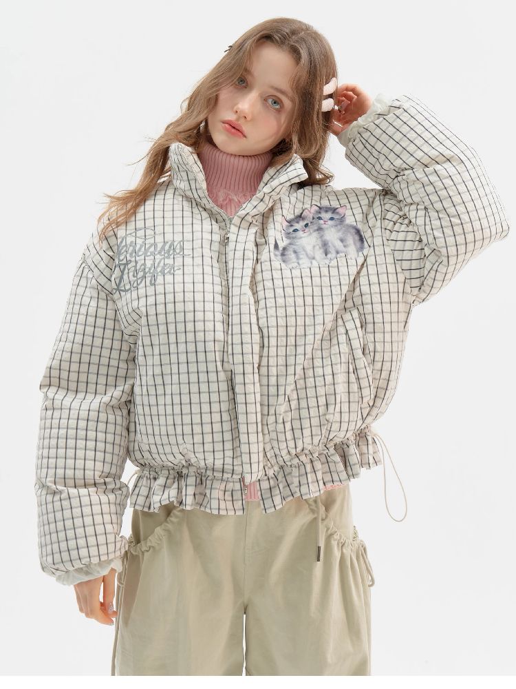 Short Thickened Cat Drawstring Jacket【s0000011505】