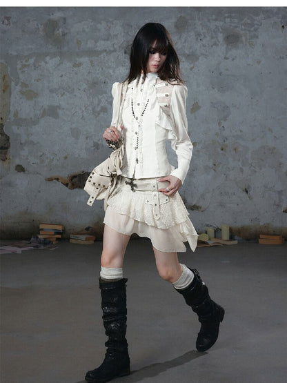 Napoleon Chiffon Patchwork Shirt【s0000018103】