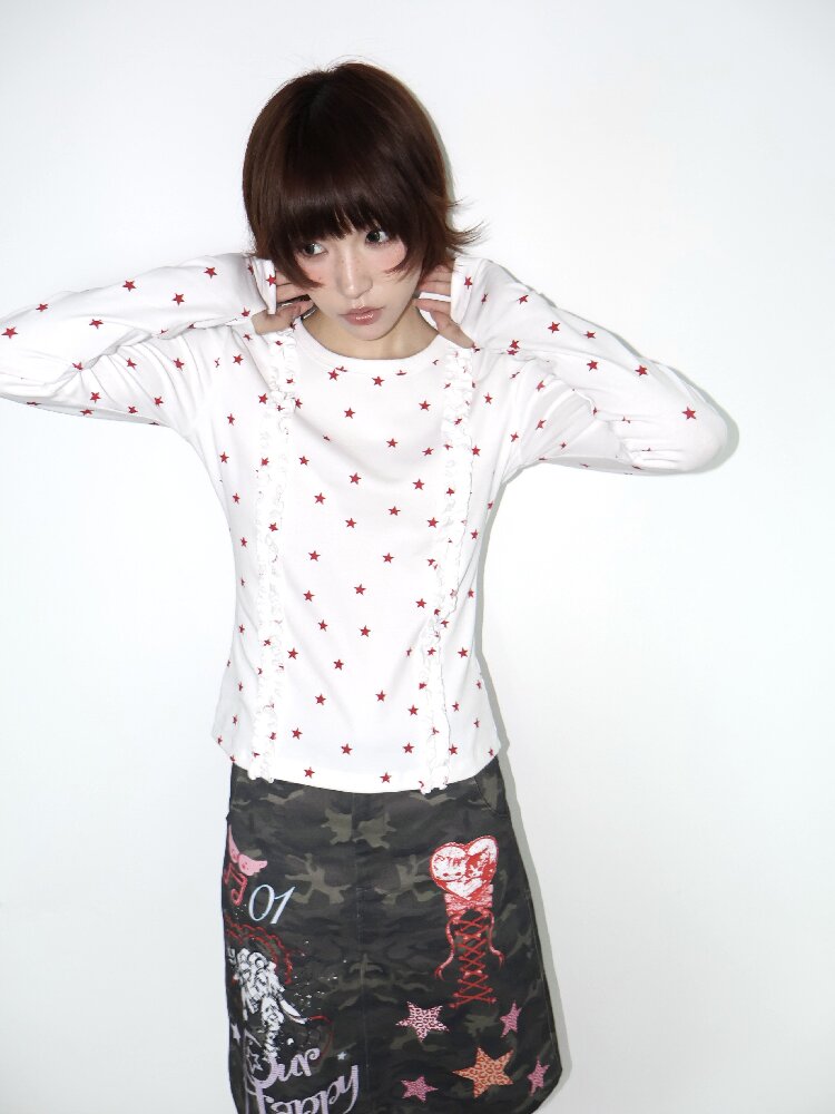 Star Cotton Overfinger Top【s0000018660】