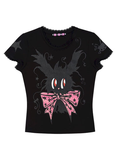 Magic Bunny Glitter Print T-Shirt【s0000008979】