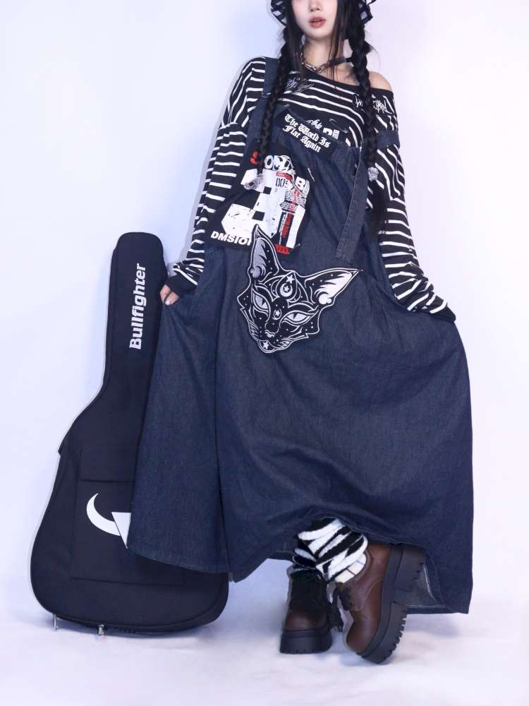 Vintage Loose Denim Maxi Skirt【s0000014624】