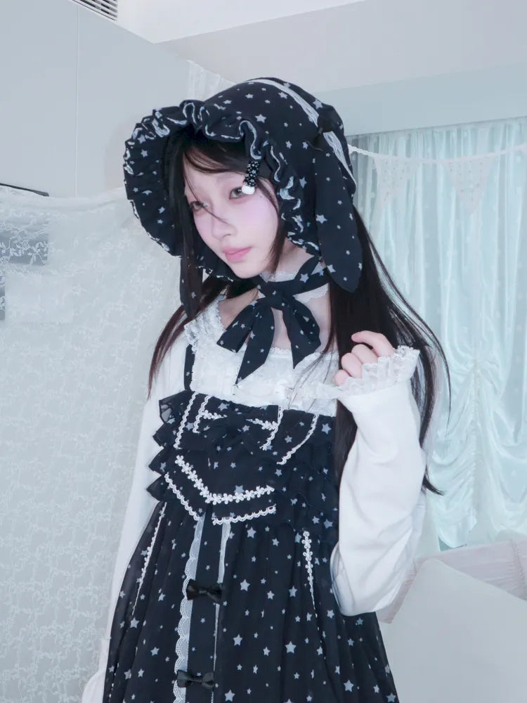 Polka Dot Floral Bud Chiffon Spaghetti Strap Dress【s0000013971】