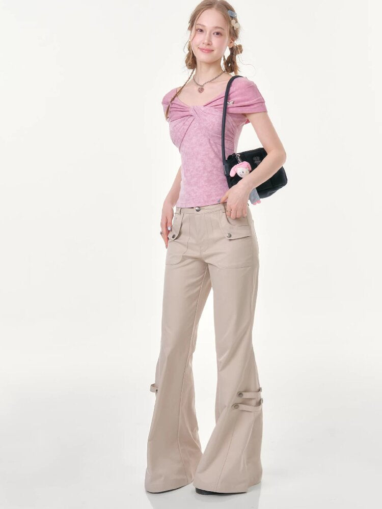Flower Knot Butterfly Slim T-Shirt【s0000016605】
