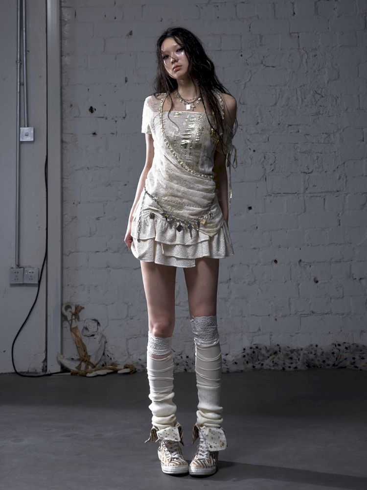 Patchwork two-way short-sleeved T-shirt【s0000012788】