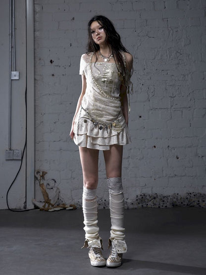 Patchwork two-way short-sleeved T-shirt【s0000012788】