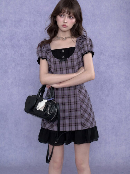 Purple Halter Halter Two Piece Dress【s0000017687】