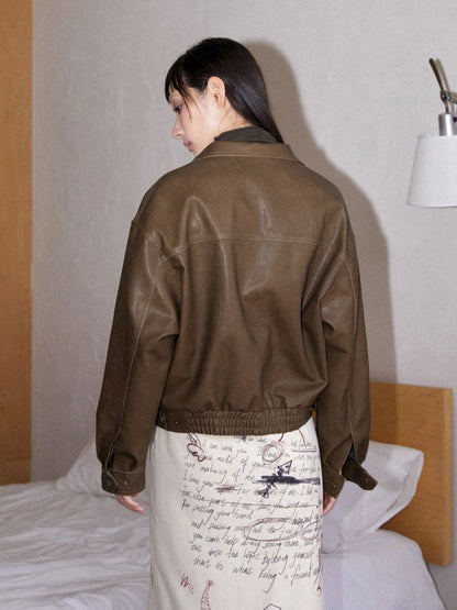 Brown Leather Jacket [S0000010090]