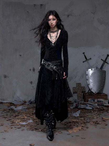 Lace Slimming Patchwork Knit Dress【s0000014467】