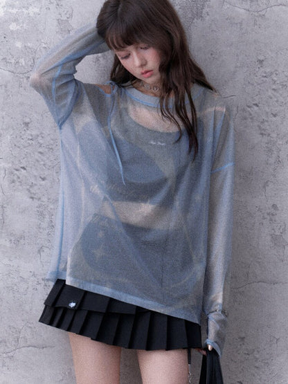 Mesh Cover-Up Summer T-Shirt【s0000017868】