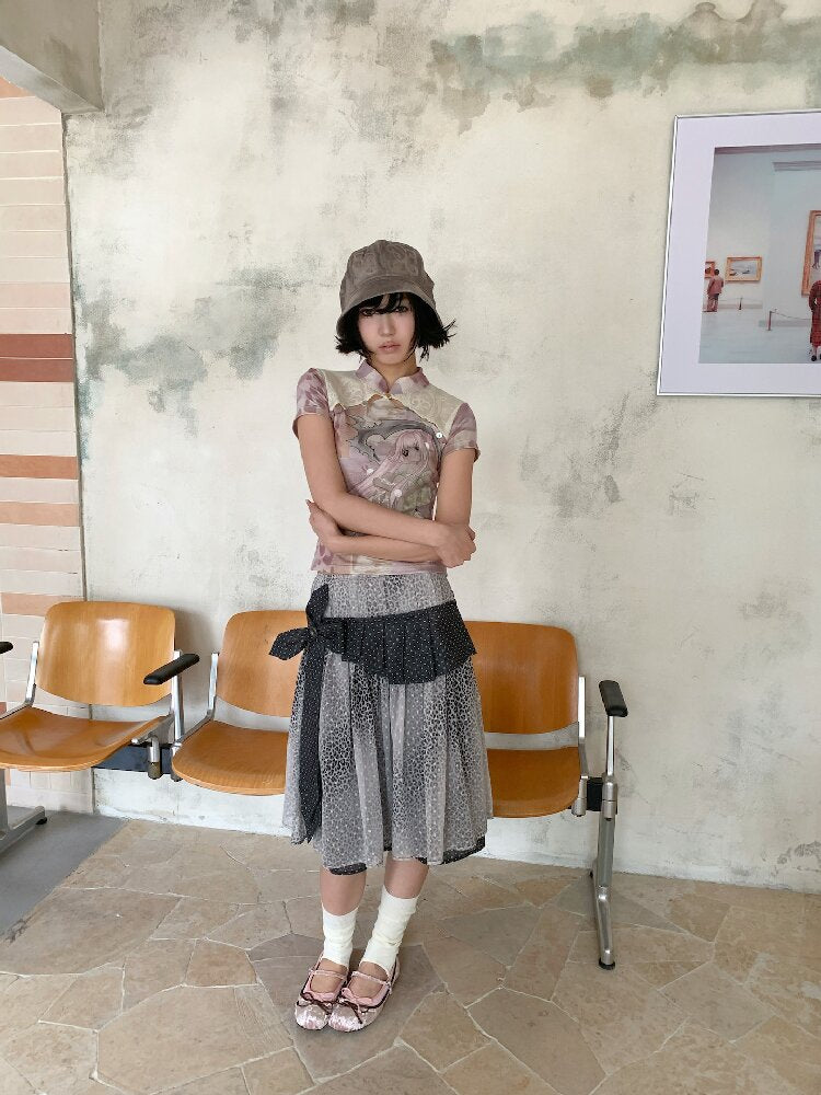 Lace Patchwork Cheongsam T-Shirt【s0000018084】