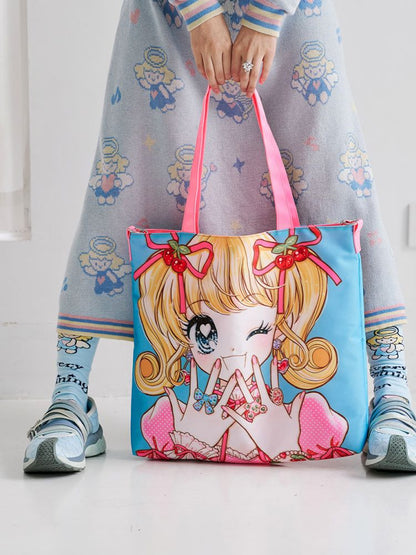 Girl Illustration Pattern Crossbody Handbag【s0000012347】