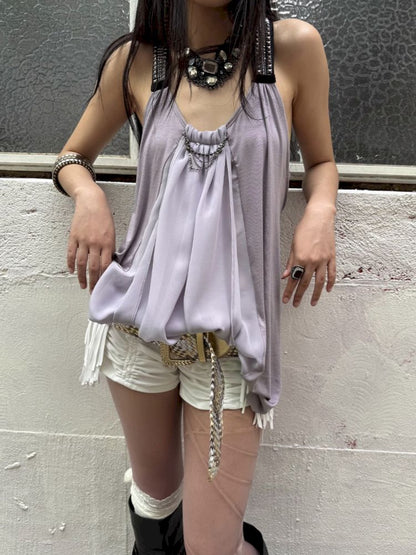 Loose A-line Y-shaped Doll Tank Top【s0000012711】