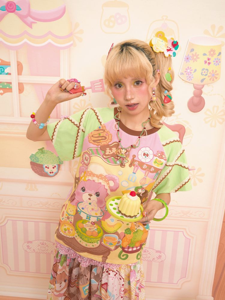 Patchwork Color Collision Neck T-Shirt【s0000013347】