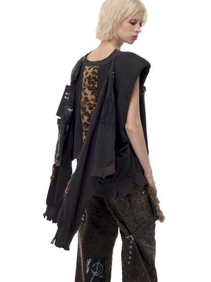 Double Embroidered Leopard Sweatshirt【s0000015121】