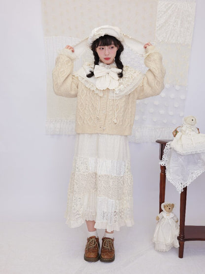 Handmade Lace Twist Knit Sweater【s0000016502】