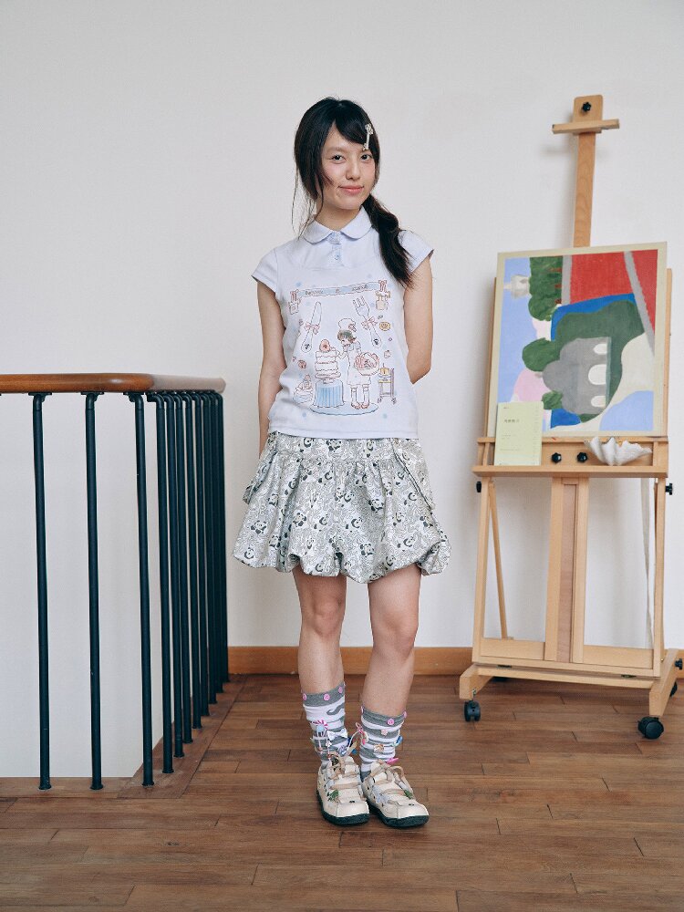 Two-Tone Doll Collar Short-Sleeve【s0000018719】
