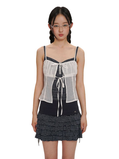 Overlay niche design lace-up camisole【s0000012521】