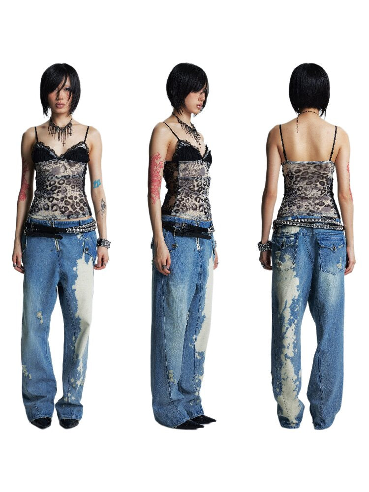 Leopard Print Mesh Stretch Camisole【s0000017004】