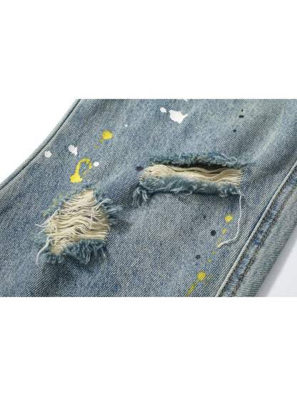 Punk Street Fermented Wash Splash Art Jeans【s0000009574】