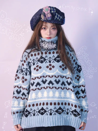 Hand-Knitted Jacquard Sweater【s0000014348】