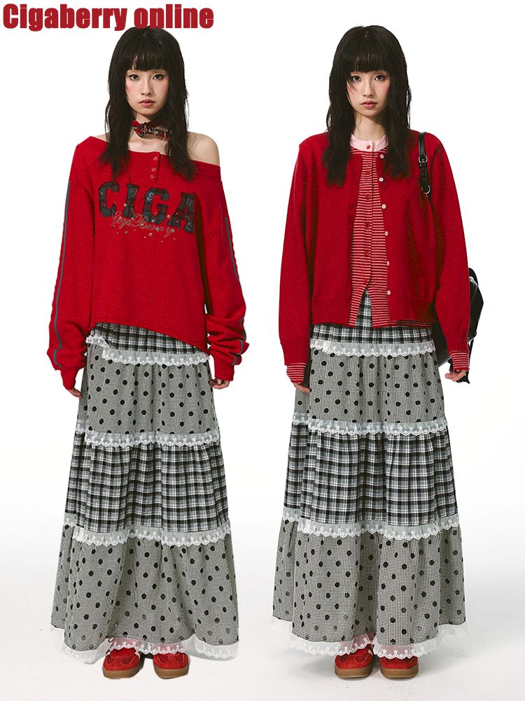 Large Hem A-line Long Half Skirt【s0000011420】