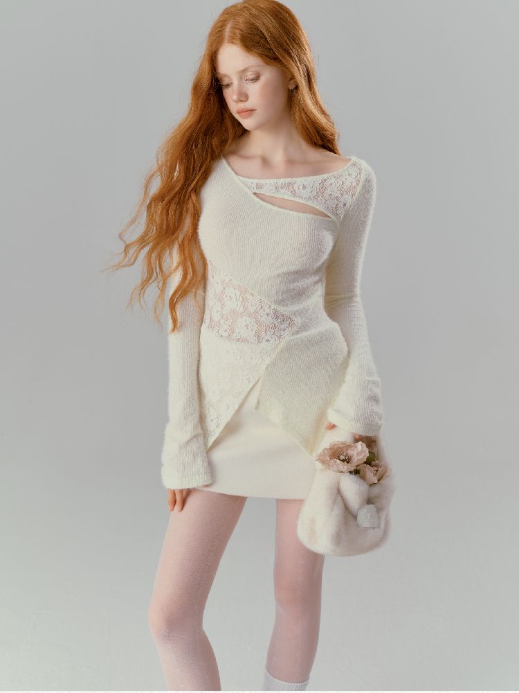 Slim irregular wool knit sweater【s0000012138】